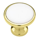 Brass/ White Cabinet Knob