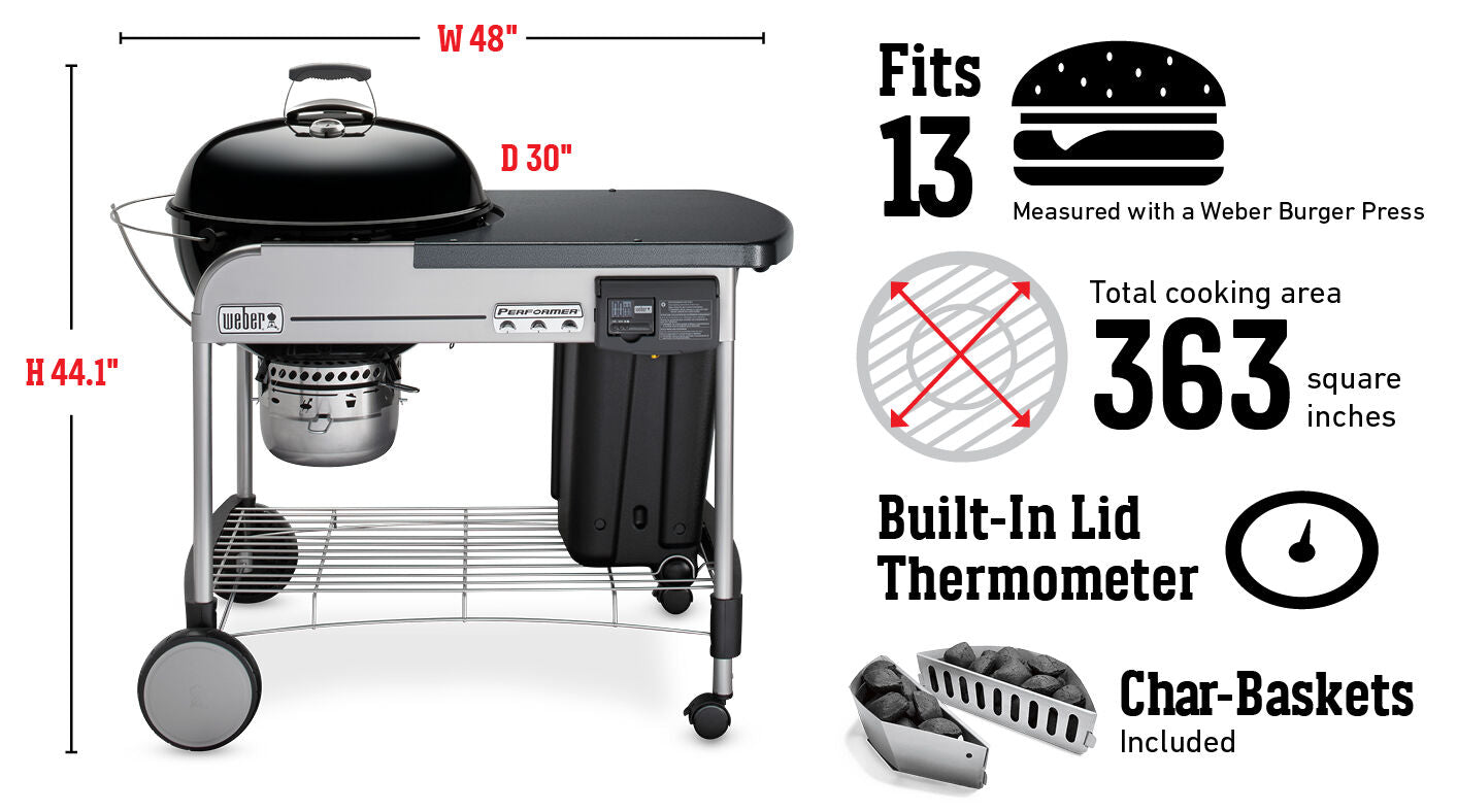 Performer Deluxe Charcoal Grill - Black