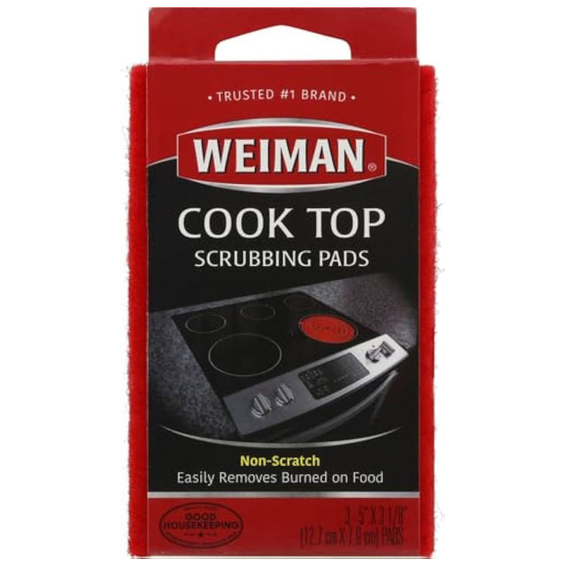 Weiman 3Ct Cook Top Scrub Pads - Black