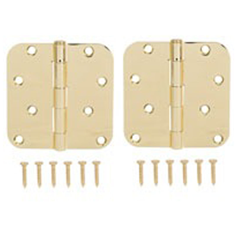 Door Hinge 5/8Rd 4X4" Brt Brs -Gold