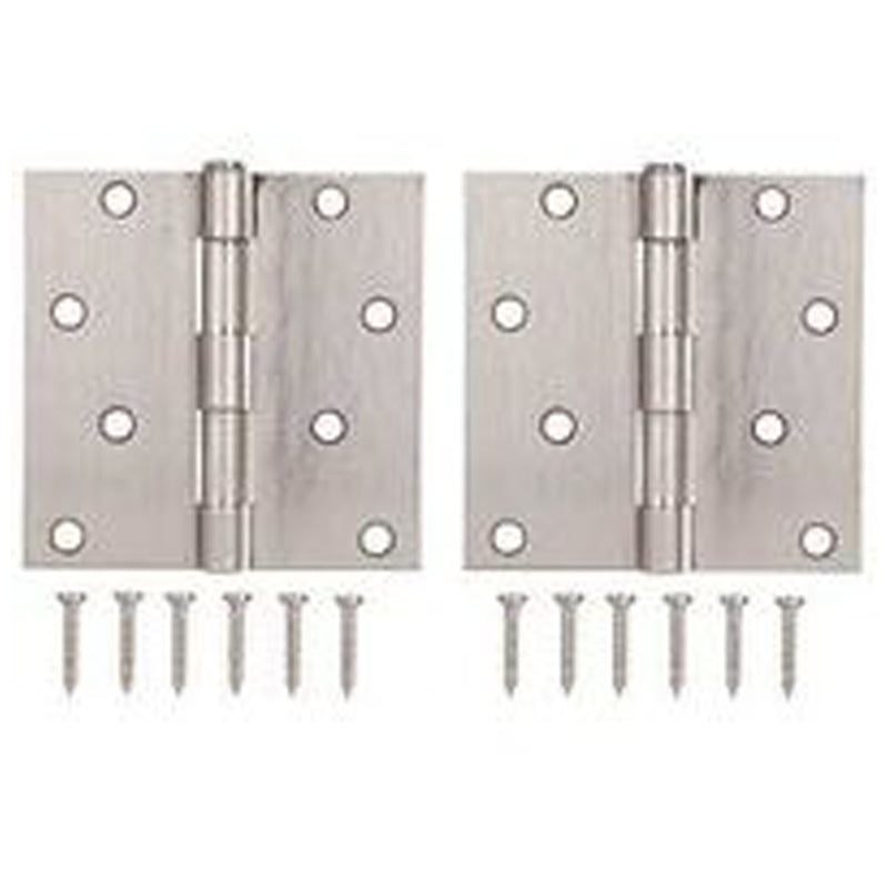 Prosource Door Hinge Squr 4X4"-Satin Nickel
