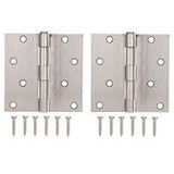 Prosource Door Hinge Squr 4X4"-Satin Nickel