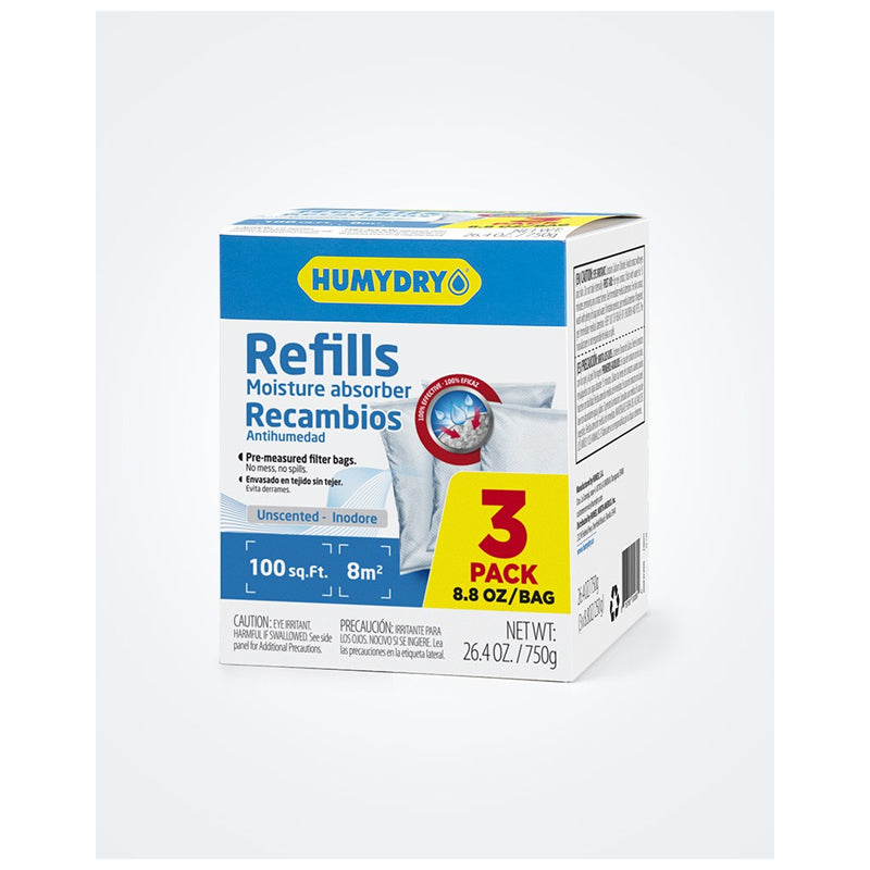 Humydry 3Pc Moisture Absorber Refill 15.9Oz-White