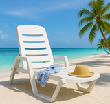 كرسي الشمس - أبيض كرسي شاطئ جميل