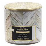 Velvet Woods Natural Wooden Wick Glass Jar Candle