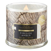 Fireside amber Natural Wooden Wick Glass Jar Candle