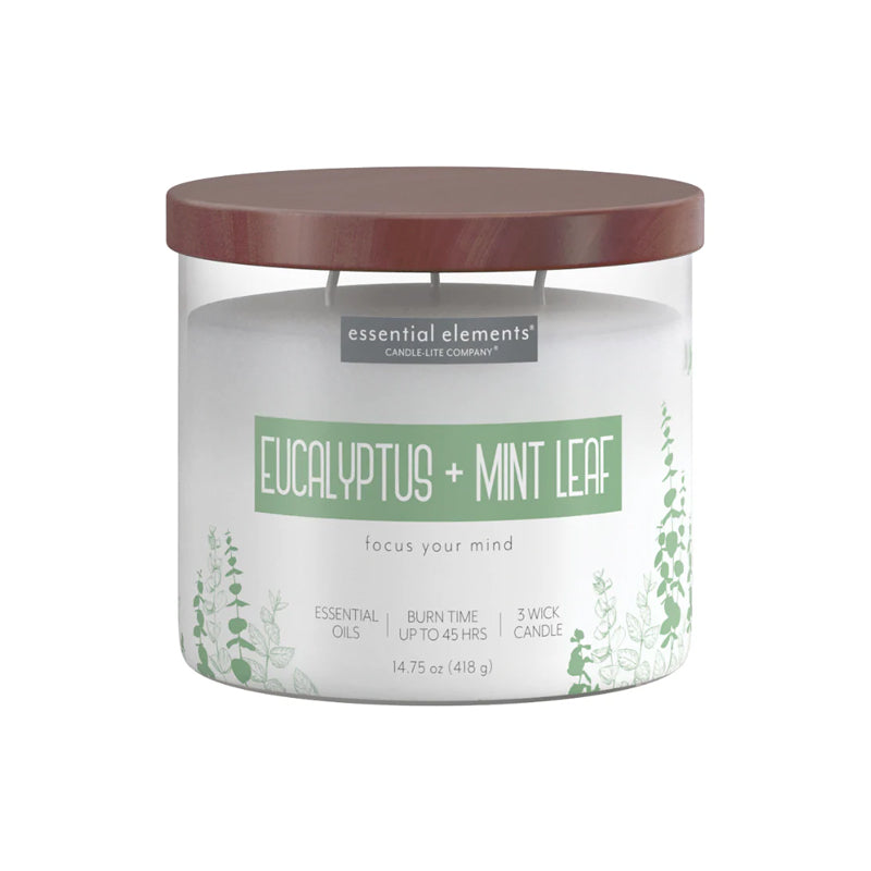 Candle-Lite Candle 14.75 Oz Eucandleyp&Mint Leaf-Beige