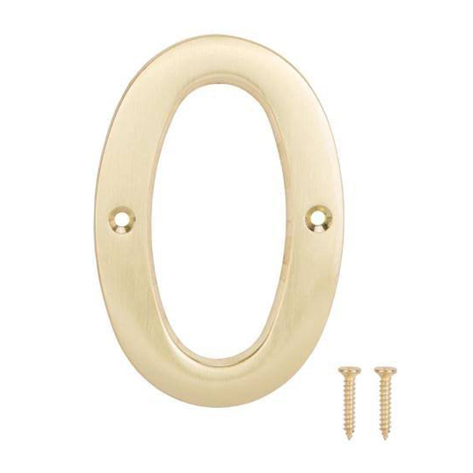 House Number 0 Satin Brass