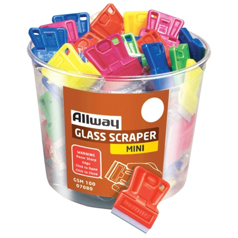 Allway Mini Glass Scraper Plastic Handle 1-1/2" Blade-Multicolour