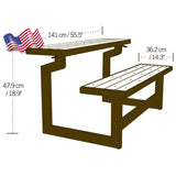 Lifetime Convertible Bench With Simulated Wood Finish 55.5"-Brown