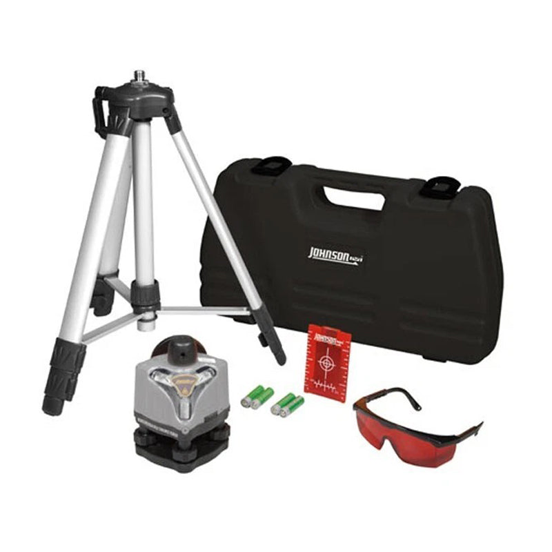 Johnson Level & Tool Rotary Manual Laser Level Kit-Silver