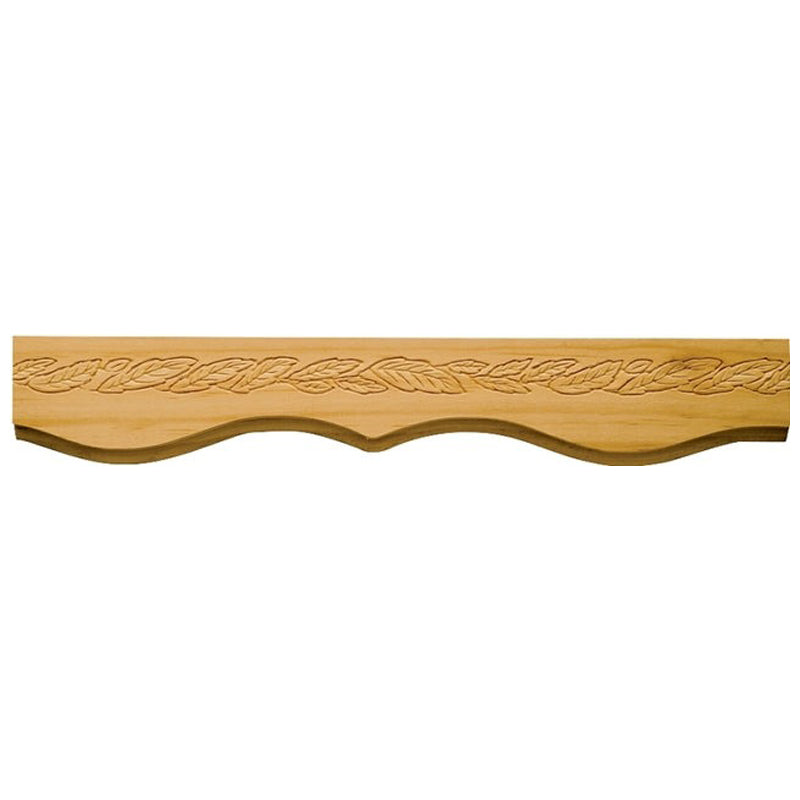 Waddell Hardwood Embossed Moulding 2X96" With Leaves Pattern-Beige
