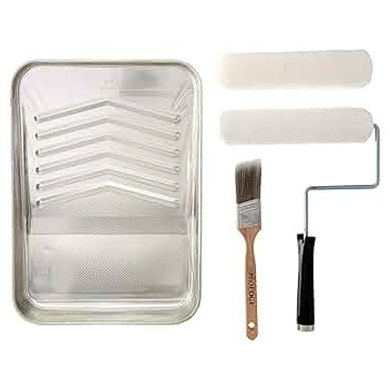 Linzer 6Pc Roller & Tray Kit Set Wht -Pro Edge - Multicolor