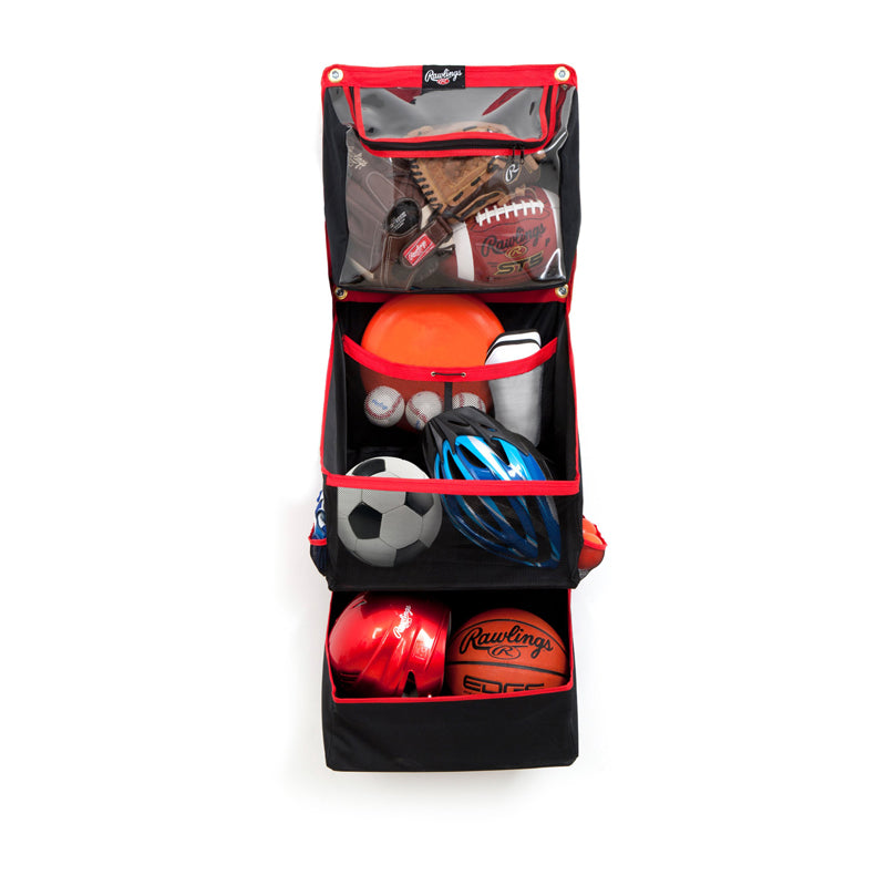 Rawlings Sport Horizontal Bar Storage Black & Red