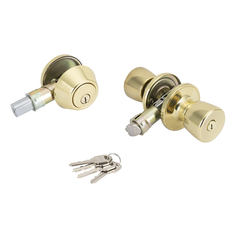 Prosource Deadbolt Entry Combo-Brass