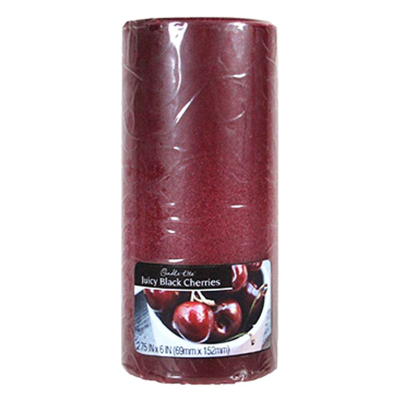 Candle Light Pillar-Candle Round 2.75X6" Juicy Black Cherries-Dark Red