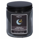 Candle Light Jar Candle With Top Lid 6.5Oz Moonlit Starry Night Scent-Black