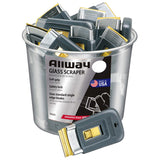Allway Glass Scraper 5 Blades 1.5" Soft Grip-Black