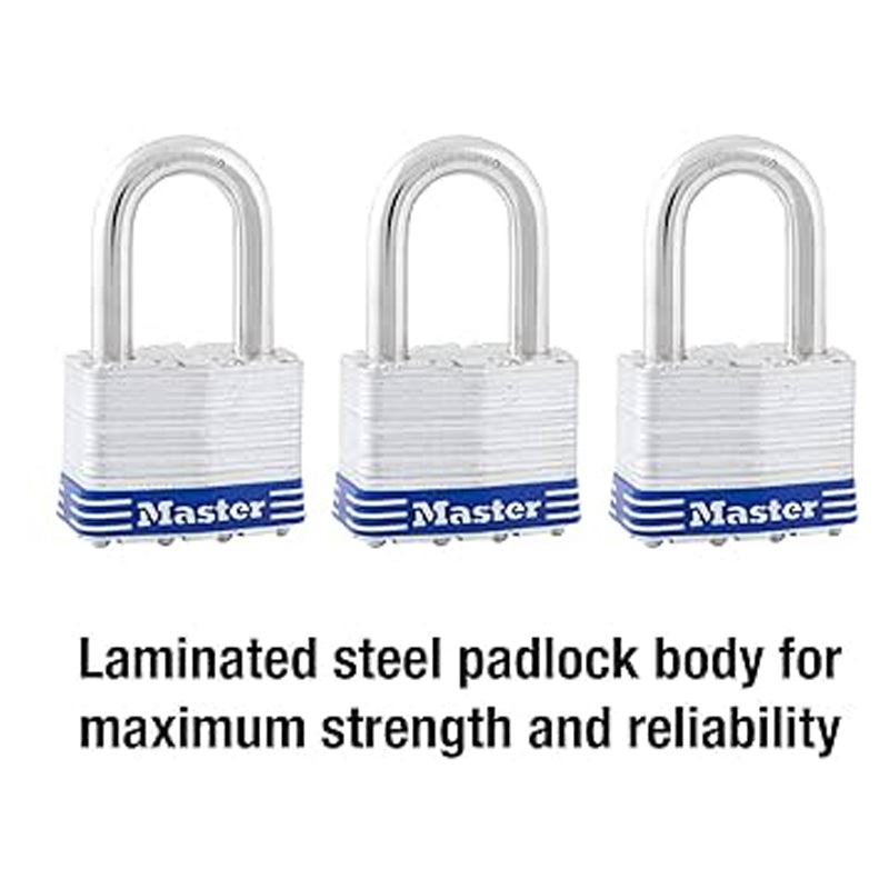Master 1-9/16" Laminated Padlock 3PK-Silver