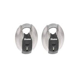 Master Disc Padlock 2-3/4" 2PK-Silver&Black