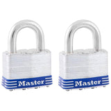 Master 2" Lam STL Pad Lock 2PK-Silver