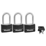 Master Padlock Brass 3Pk-Black