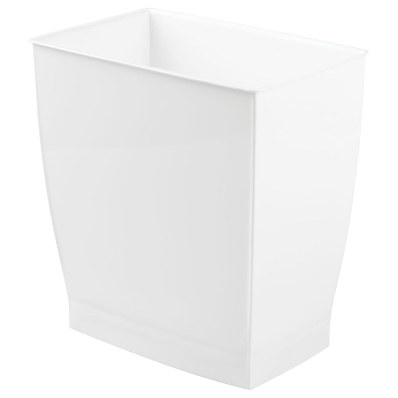 Idesign Rectangular Trash Can - White