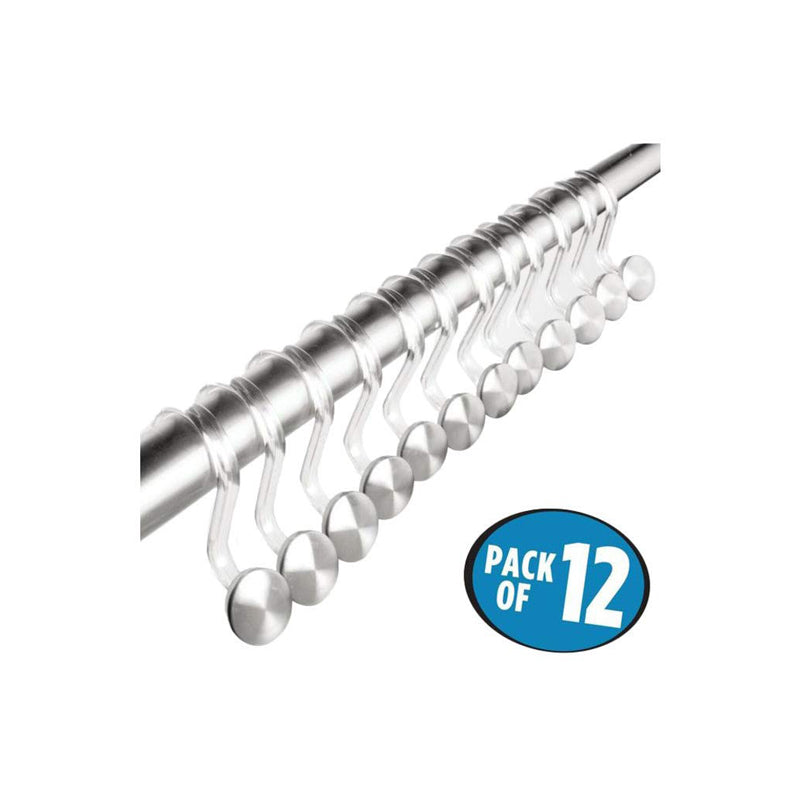 Interdesign Mini Shower Hooks Set/12 Clr/Brshd -Forma- Silver