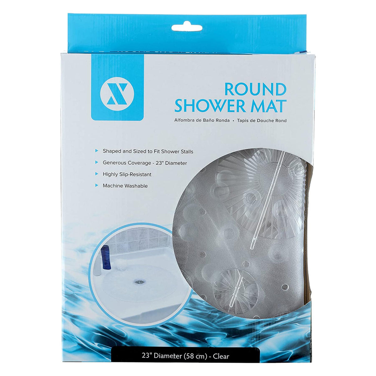 Round Shower Mat, Clear Color
