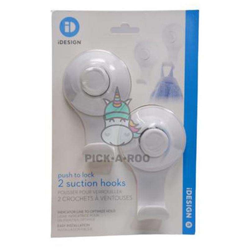 2Pc Cade Push Lock Suction Hook - White