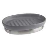 Interdesign York Soap Dish -Brush - Matte Gray