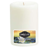 Aromatic Candle-Lite Rnd Aromatic Candle 2.75X4'' Saltwater Lotus - White
