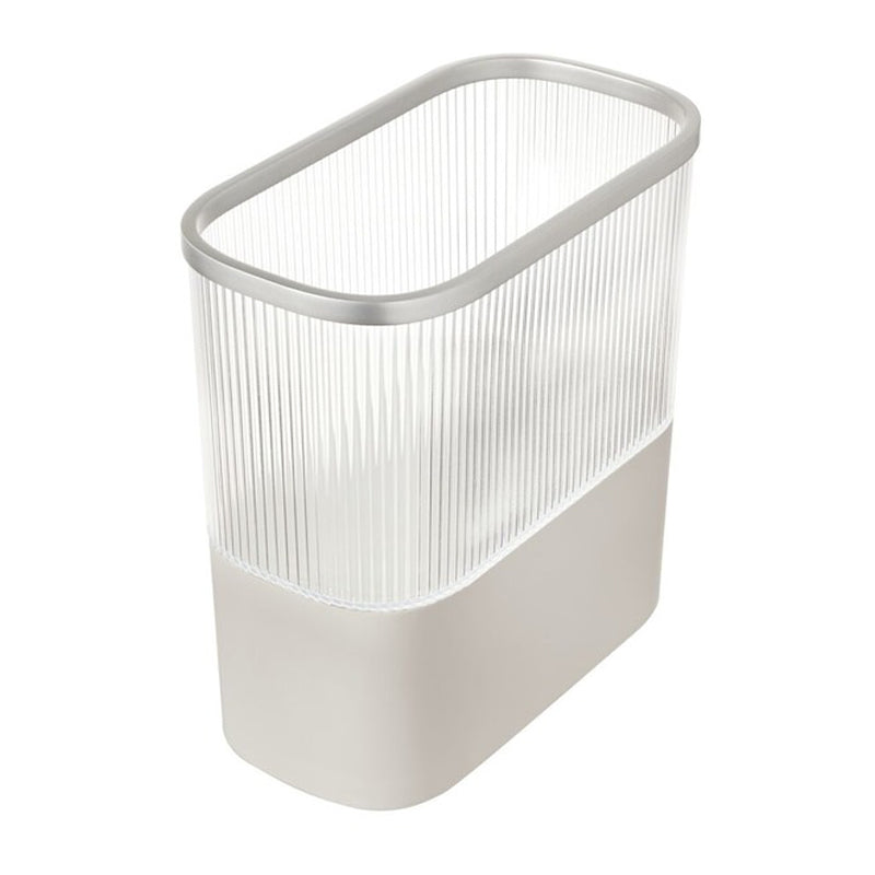 Idesign Waste Can W/Toilet Paper Storage-Fluted - Beige