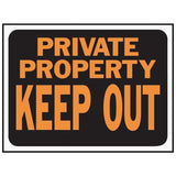Hy-Ko 3016 Sign Plastic Privet Property 9X12 - Orange- Black