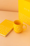 Ceramic mug with notebook- Yellow