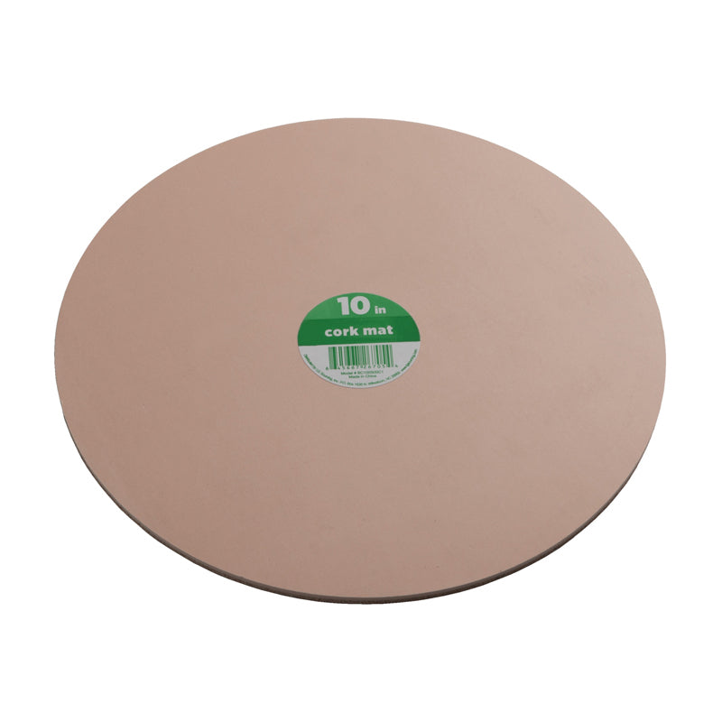 Crescent Garden Cork Mat Saucer 10" - Brown