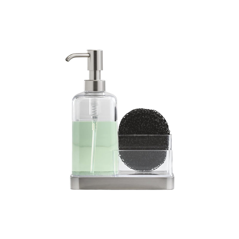 Idesign 2-Piece Bathroom Set Soap Dispenser And Sponge - Clear