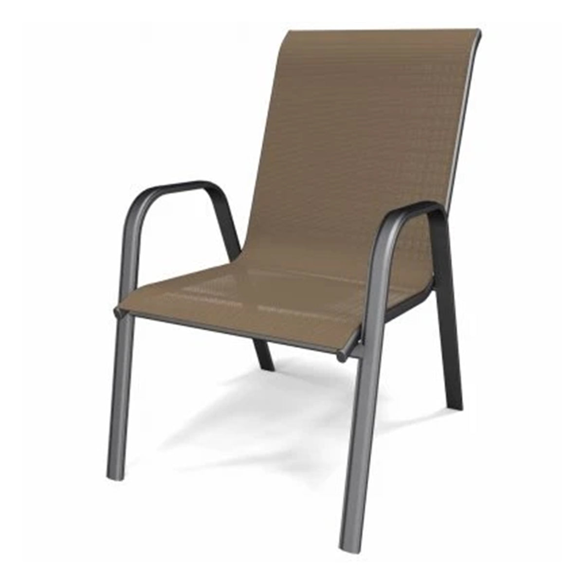 Stackable, Steel, Tan Sling Fabric chair