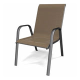 Stackable, Steel, Tan Sling Fabric chair