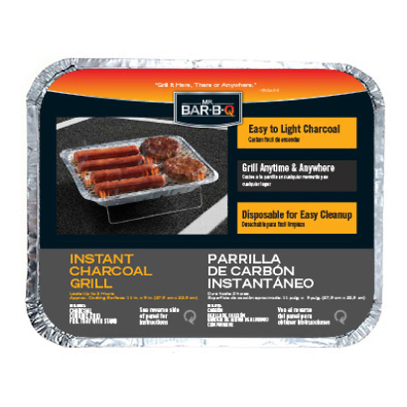 Mr. Barbecue Disposable Instant Charcoal Grill - Grey