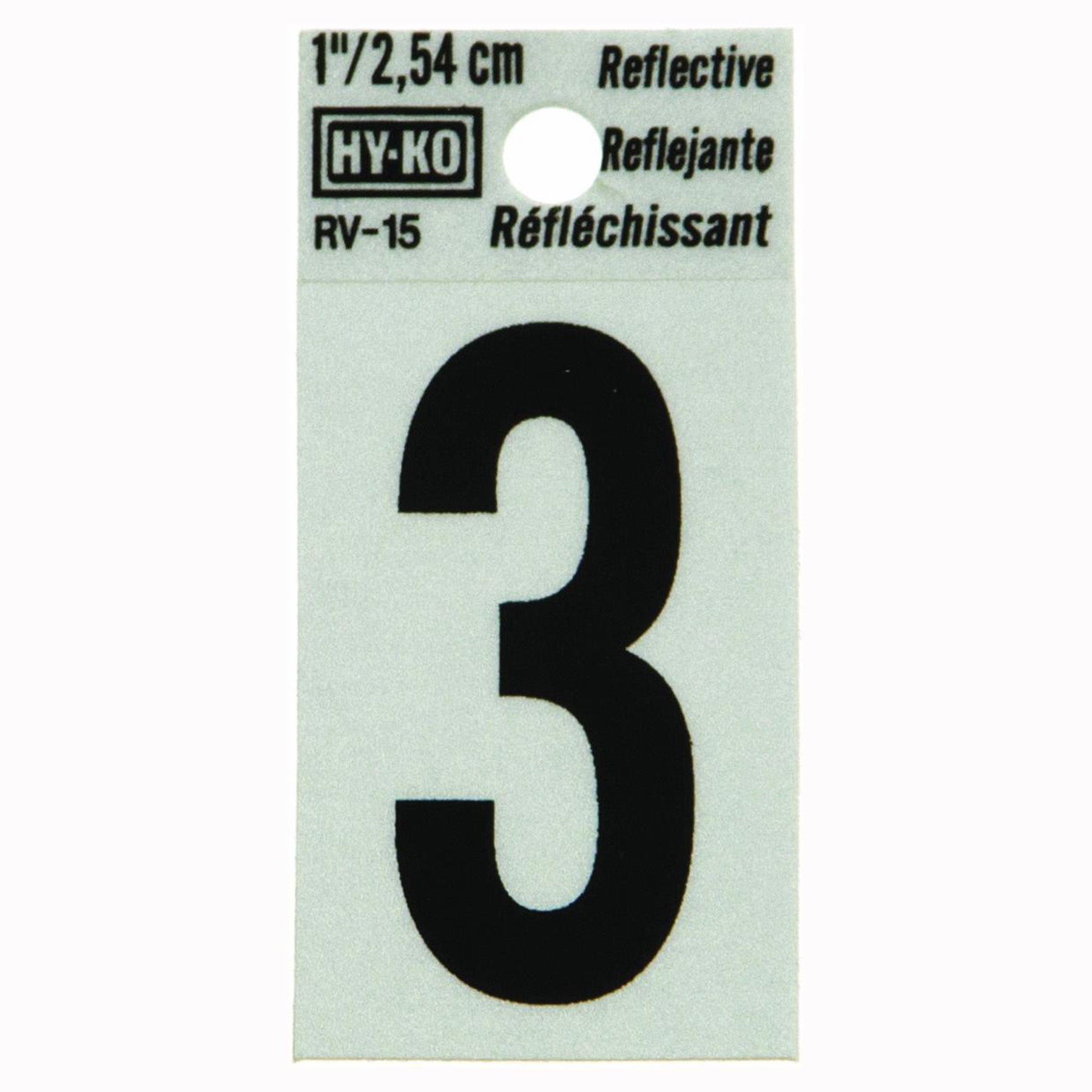 Reflective Black Number - 3