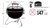 Premium Charcoal Grill - Black