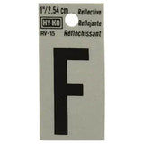 Hy-Ko Rv-15 Reflective Letter F 1" - Black