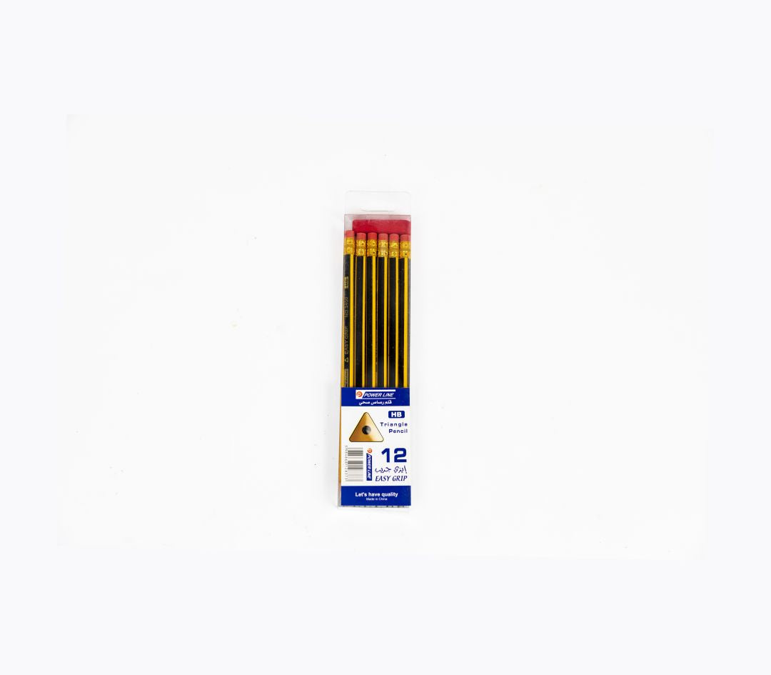 Power Line Hb Triangular Graphite Pencils-Black