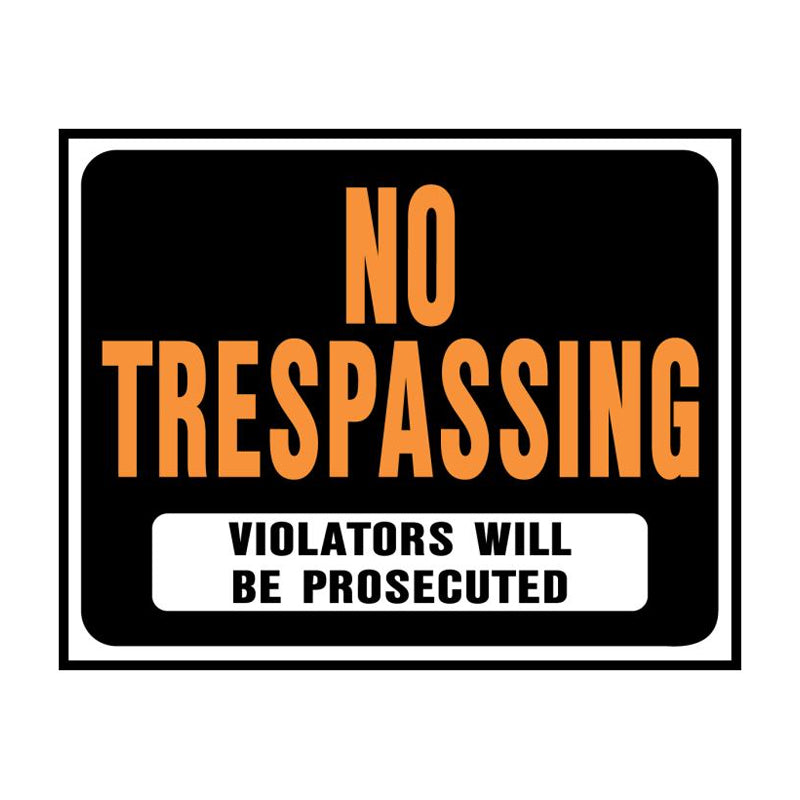 No Trespassing Sign 15×19 In-Multicolor