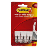 Command 3Ct Utensil Hook/Strips -Silver