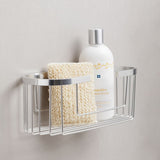 سلة تخزين زاوية حمام من الألومنيوم - فضي