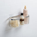 سلة تخزين زاوية حمام من الألومنيوم - فضي