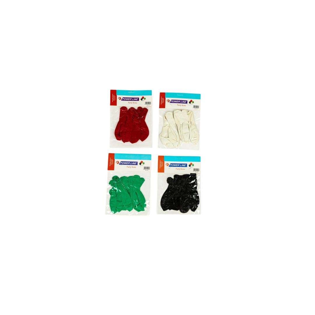 Power Line Line Solid-Color Latex Party Balloons Set Black