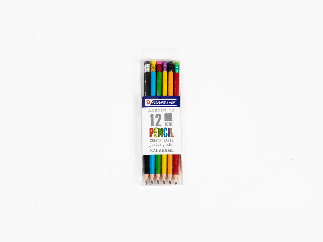 Power Line Hb Graphite Pencils-Multicolor